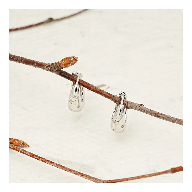 Free Design Summer 925 Silver Hoop Earrings for Girls