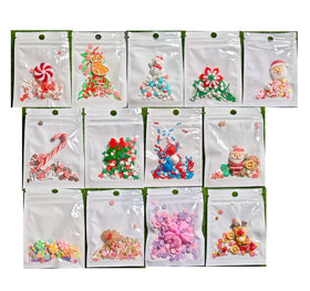 Christmas Theme Polymer Clay Diy Sprinkles 100pcs Small Packing for Kids Woman Handwork Crafts