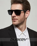 DUBERY Men UV400 Polarized Sunglasses Women's Fashion 2026 High Quality Vintage Unisex Blue Transparent Lenses Outdoor