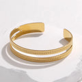 BM Women's Hypoallergenic Stainless Steel Fashion Bangle Unique Hollow Cuff Design