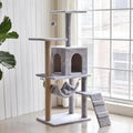 Wholesale Cat Tree Scratcher Climbing Cat Condo with Platform Hammock Plush Tower House Furniture Made of Wood
