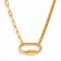 Joolim Jewelry Unisex 18K Gold Plated Climbing Hook Pendant  Statement Chunky Chain Climber  Stainless Steel Necklace