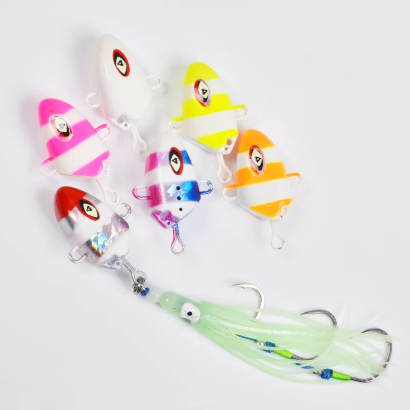 18# 100g 150g 200g 250g 300g Saltwater Bait Inchiku Jigging Lures Luminous Hard Bait Metal Jig With Assist Hook Rigs