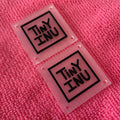Four Sewing Holes 100% Transparent Rubber Labelsquare Shape Swimwear clear PVC Rubber Badge