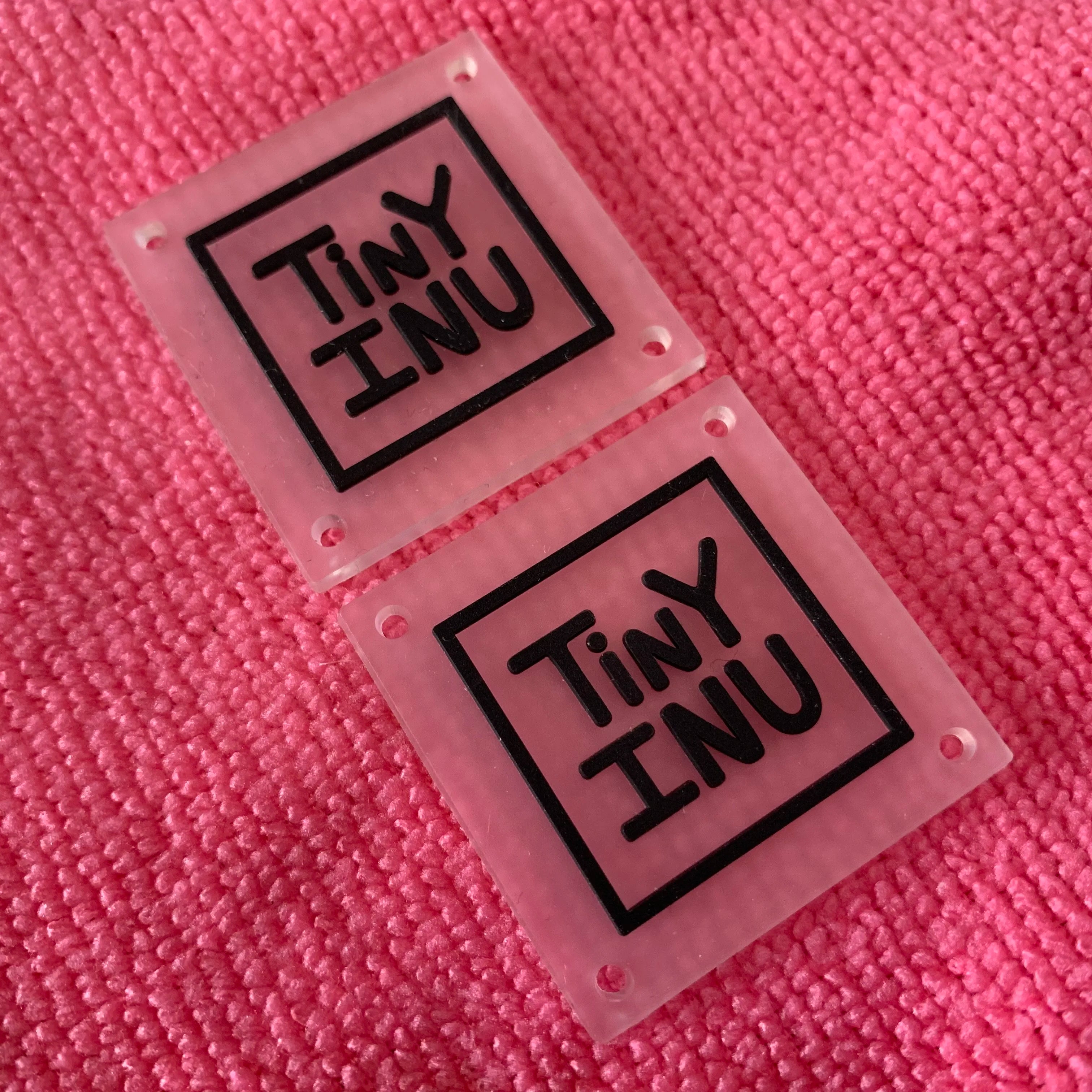 Four Sewing Holes 100% Transparent Rubber Labelsquare Shape Swimwear clear PVC Rubber Badge