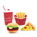 Luxury Eco-Friendly Cartoon Plush Pet Squeak Toy Cotton Simulation Pizza Hamburger Steak Ice Cream Chips Whooshing BB Call Dog