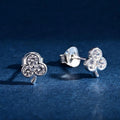 Wholesale Earrings Jewelry Rhodium Plated Cubic Zirconia Trefoil Clover Stud Earring 925 Sterling Silver Fine Jewelry Earrings