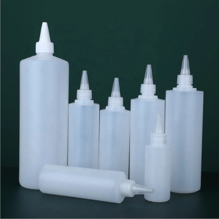 Low MOQ 3oz 90ml HDPE Plastic Glue Bottle Empty Squeeze Container with Twist Cap