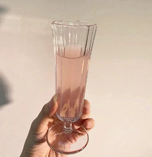 French Ins Style Vintage Glass Trumpet champagne Cup Fruit Juice Cup Coffee Cup Good-looking