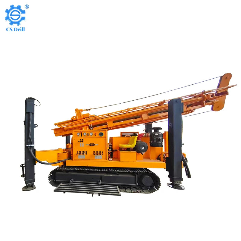 CS500s Steel Crawler Water Well Drilling Rig with Engine and Motor Core Components for Hydrogeological Well Drilling