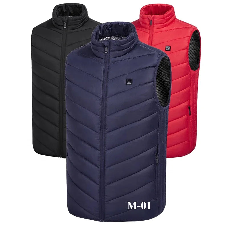 USB Battery Electric Heating Vest Unisex 9 Zones Intelligent Heating Winter Waistcoat Heated Vest Women Battery Not Included