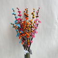 O-09032 Artificial Snow Wintersweet Blossom Silk Cloth Flower Cherry Blossom Wholesale Real Touch Long Stick Plum Blossom