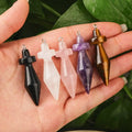 Healing Energy Crystal Divination Pendulum Pendant Reiki Stone Dowsing Charms Yoga Meditation Jewelry Making Children's Silver