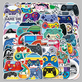 100PCS 90S Retro Game Cartoon Console Fashional Gamepad Sticker