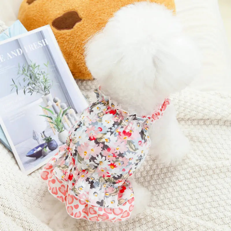 2023 Spring/Summer New Floral Dress - Cute Dog Apparel for Small and Medium-sized Dogs - Teddy Adorable Clothes