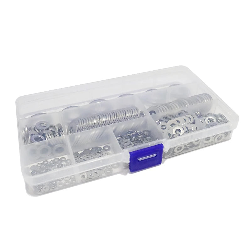 700pcs Washers Assorted Kit M2 M23 M3 M4 M5 M6 M8 M10 M12 Plain Washer Gaskets Box Packed Fasteners