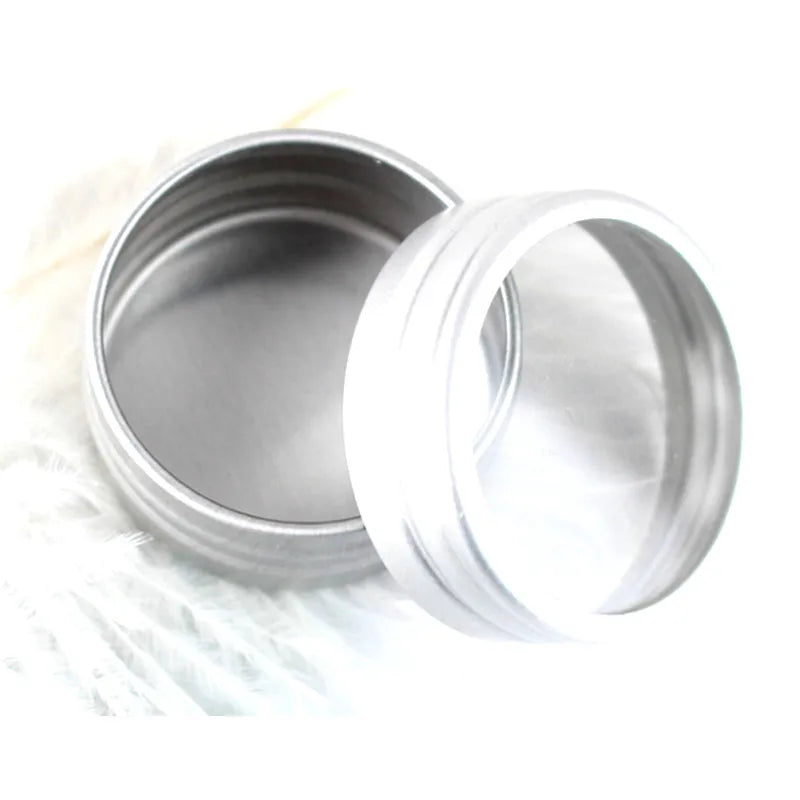 30ml 50ml 100ml Silver Small Metal Tin Boxes Clear PVC Window Slip Lid for Cosmetic Candle Coffee Aluminum Pot