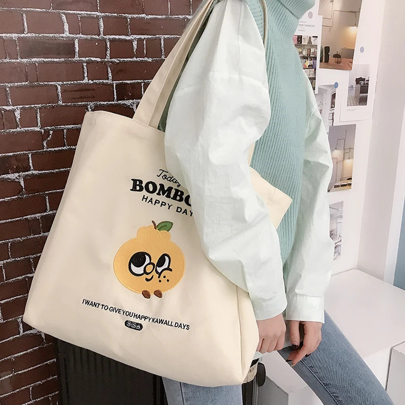 Customised Canvas Tote Bag Students Oversized Cotton Supermarket Shopping Gifts Travel Outdoor Adventures Promotions