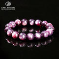 JD Natural Unique 5A Natural Purple Lepidolite Bracelet Natural Stone Beads Soothing Amulet with Stunning Lilac Hue for Jewelry