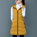 10%OFF M-3XL Mid-length Vest Autumn and Winter New Korean Version Slim Hooded Thick Solid Color Fashion Vest Coat Windpoor
