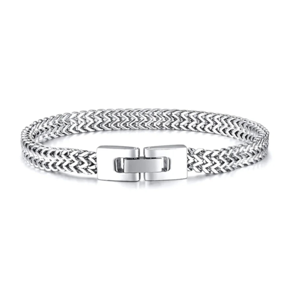 Ouj Promotional Products Men Polished Stainless Steel Foxtail Chain Link Bracelet Gift