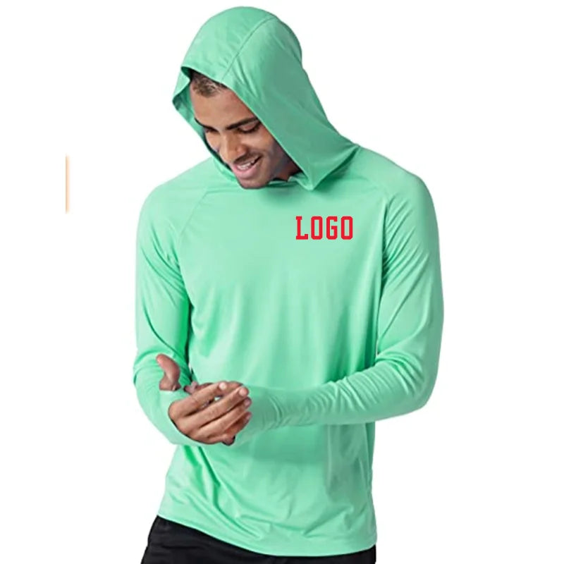 Quick Dry Coolmax Polyester Long Sleeve Professional Angler Team Anti Uv Hooded Fishing Hoodie Fishing Wear