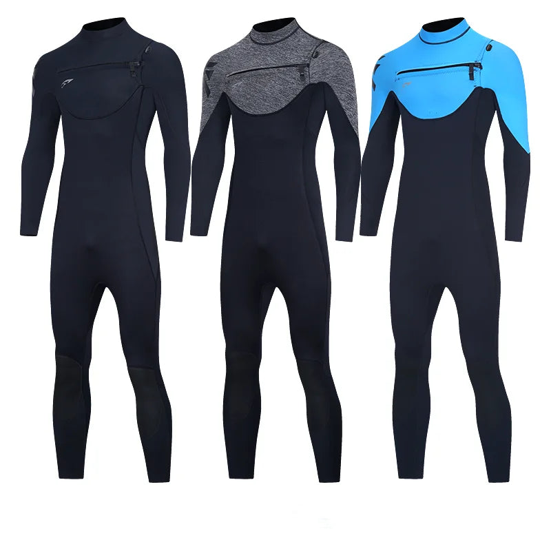 3/2Mm Men's Women's  Anti-UV Chest Zip One Piece Neoprene Suit Windsurfing Snorkeling Surf Wetsuit