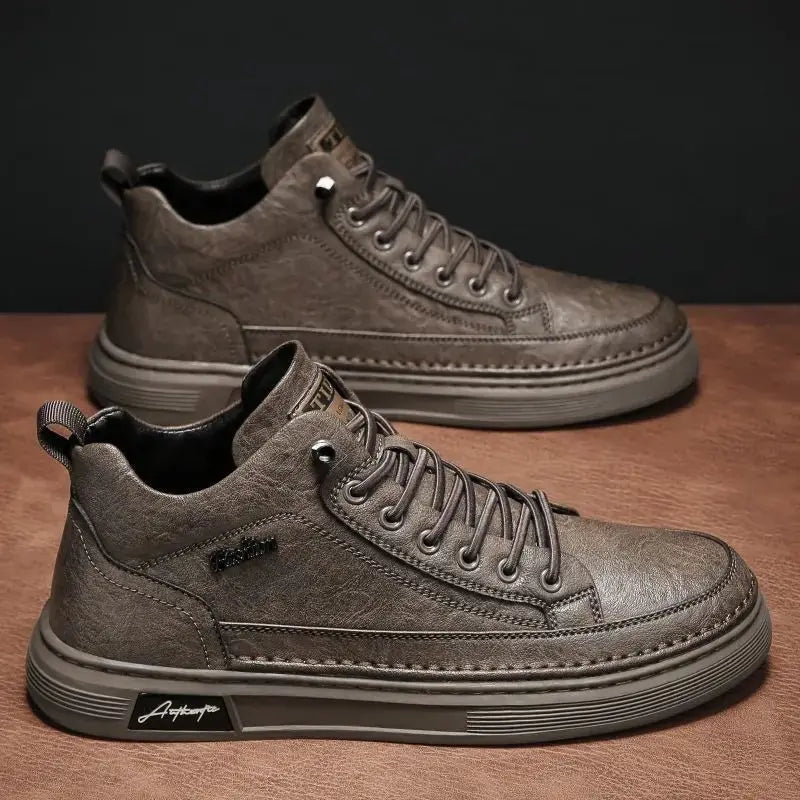 Trending Men Sports Running Shoes Fashion Casual Sneakers Men PU Leather Trainers