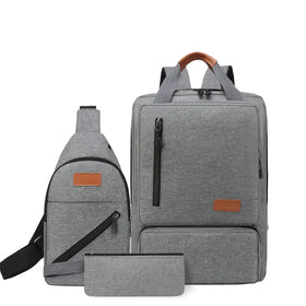 New Style Unisex Business Backpack Antfleece Large Capacity Travel Bag Student Laptop Backpack with USB Port