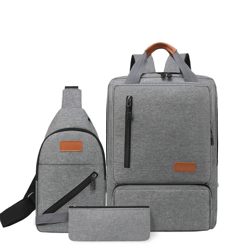 New Style Unisex Business Backpack Antfleece Large Capacity Travel Bag Student Laptop Backpack with USB Port