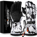 OEM Manufacturer Rechargeable Battery Heating Gloves White Camouflage Ski & Hunting Gloves with Touchscreen & Heated Feature