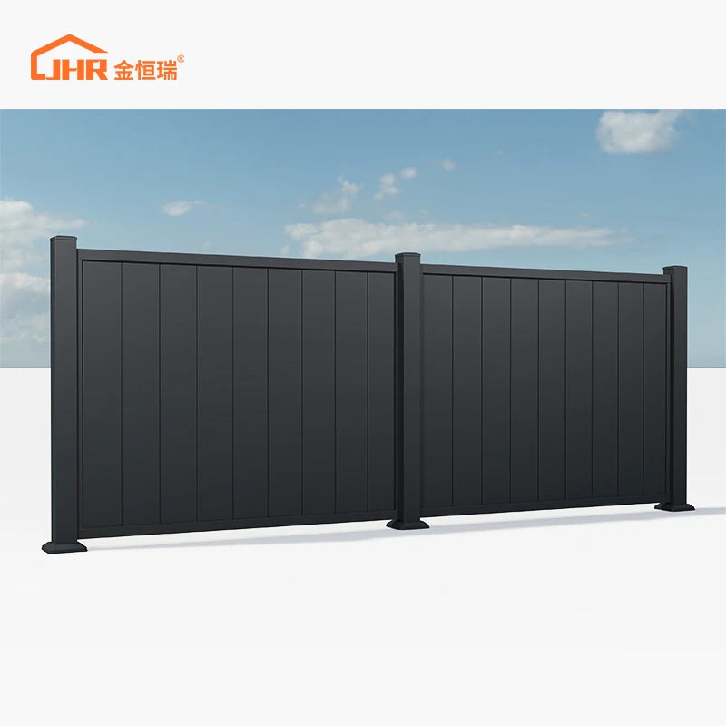 JHR Composite Fence Panel Garden Privacy Fencing Gate Outdoor Metal Aluminum Powder Coating Security Fence Customized Size