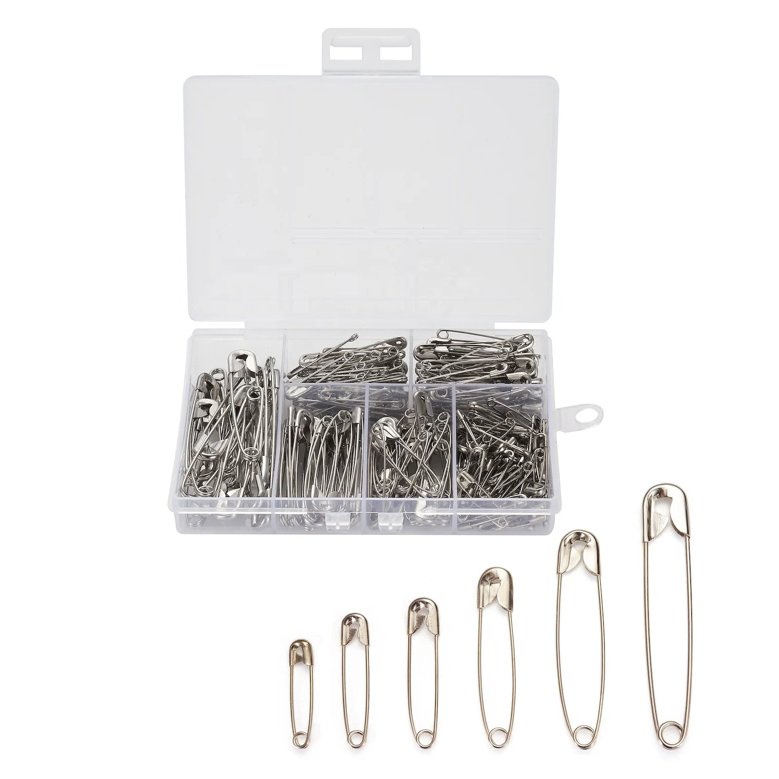 Custom Colored Garment Hang Tag with Silver Brooch Boxes Eco-Friendly Iron Metal Safety Pin Plating Technique Casual Style
