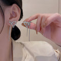925 Sterling Silver Needle Butterfly Tassel Earrings For Women Light Luxury Diamond Earrings Exquisite Rhinestone Earring
