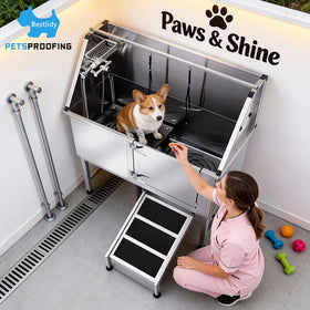 Multifunctional 50-Inch 304 Stainless Steel Dog Wash Station Eco-Friendly Swimming Pool Pet Spa Bath Tub for Large Dogs Bath
