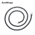 BC238 3mm 4mm 5mm Black Stone Brass Setting Zircon Geometric Link Chain Anniversary Tennis Necklace