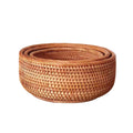Decorative Rattan Fruit Basket Wicker Food Tray Weaving Storage Holder Dinning Room Bread Storage Baskets for Serving