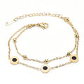 Nabest Stainless Steel Black Shell Charm Bracelet Tarnish Free Jewelry Women Gold Plated Roman Numerals Bracelets