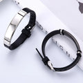 Hot Sale Titanium Steel Sports Wristband Couple Custom Birthday Gift Silicone Stainless Steel Bracelet Wristband
