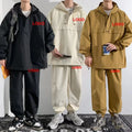Men Sets Hip Hop Trousers+jacket Suits Fashion High Street Tees Streetwear Joggers Trousers Set Tracksuit