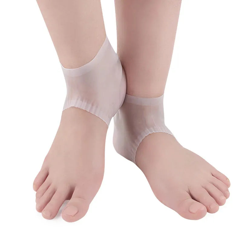 Silicone Heel Cushion Protector Soft Elastic Silica Heel Cups Dry Cracked Heel Plantar Fasciitis Sports Comfort Insoles Made
