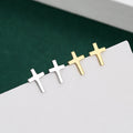 Wholesale Sterling Silver S925 Cross Stud Earrings Fashion Gold Plated Minimalist Earrings Religious Men Women Earrings