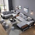 U-Shape PU Leather Sectional 7-Seater Living Room Sofa Comfortable and Stylish Furniture MegaBDM