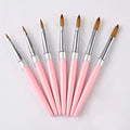 Custom Nail Art Brush Set Pink Acrylic Brush Pure 100% Kolinsky Acrylic Nail Brush Pink