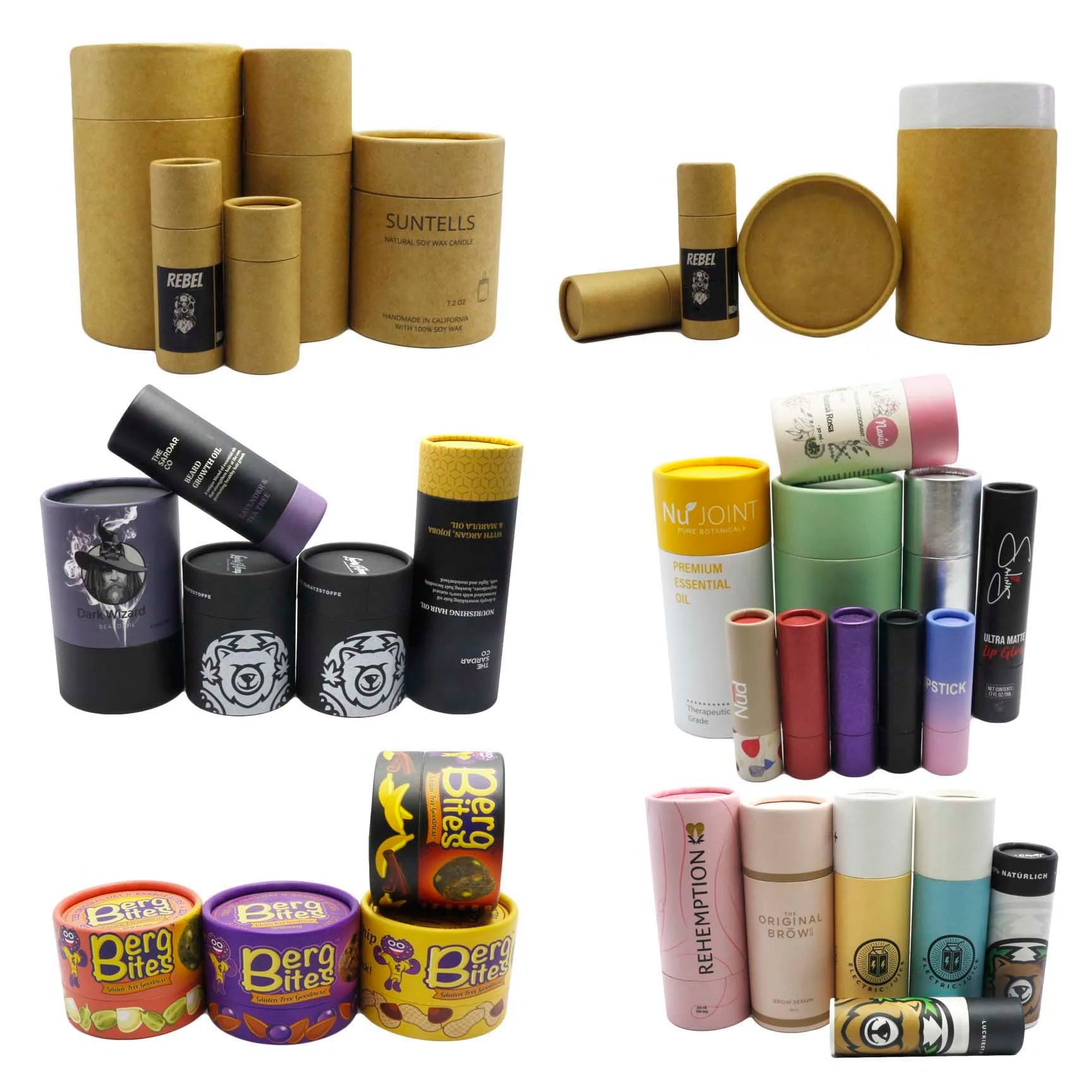 Biodegradable Kraft Paper Tube Packaging Food Grade Round Cardboard Box Paper Tube for Cosmetic Packaging C888