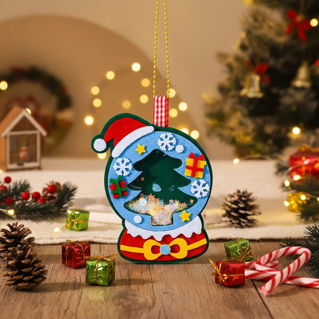 High Quality Handmade DIY Christmas Tree Felt Cloth Pendant Sparkling Rocking Stereo Toy Non-Woven Environment-Friendly Kids