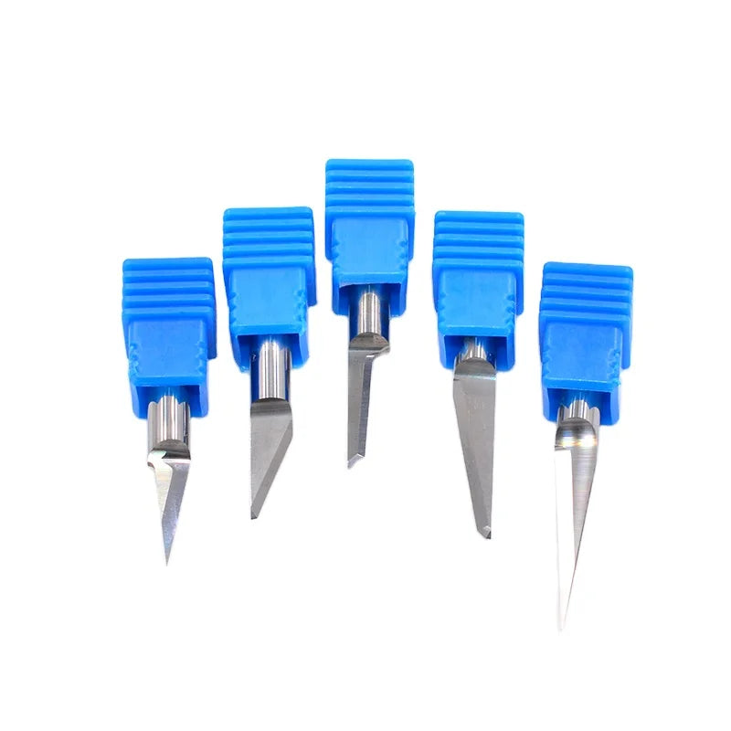 Tungsten Carbide Tipped Grooving Knife/Leather Cutter Wear Resistant Climb Milling Engraving Machine Tools 4-Flute HRC45