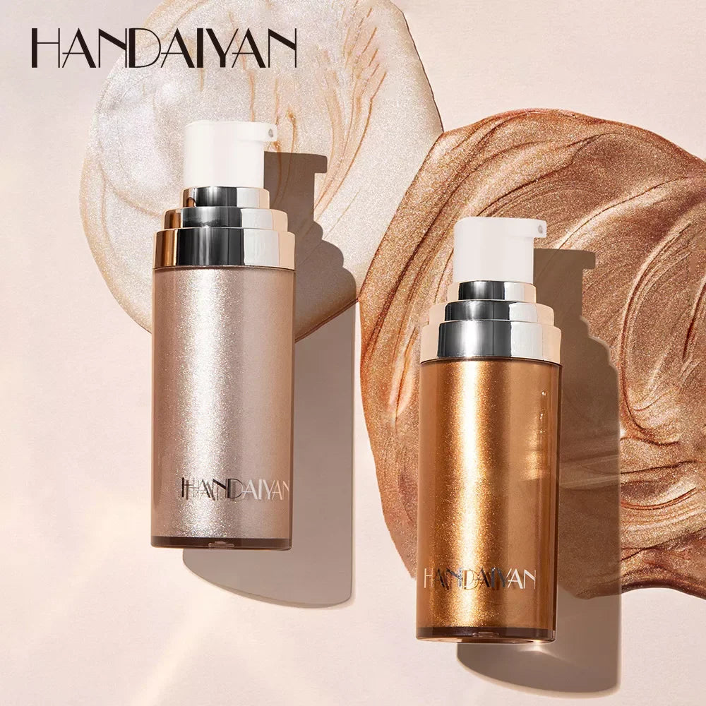 HANDAIYAN Clavicle Face Shoulder Leg Liquid Highlighter Skin Moisturizing Brightening Shimmer Body Lotion Smooth Makeup Cream