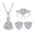 Abiding Good Plating Polishing Jewelry China Wholesale Wedding 925 Sterling Silver VVS Trillion Cut Moissanite Jewelry Set MegaBDM