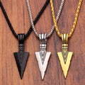 Europe and America New Creative Vintage Triangle Spearhead 18K Gold Plating  Mens Necklace